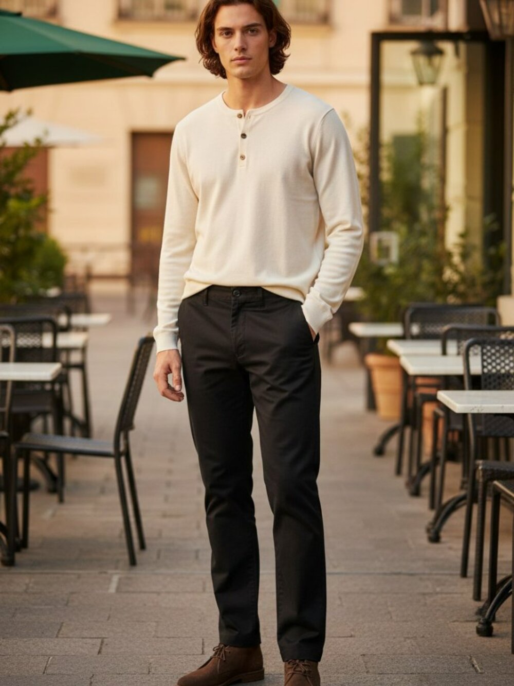 Vintage 2002 Old Navy Black Plain Front Khaki Chinos Size 33 x 32 | True Y2K